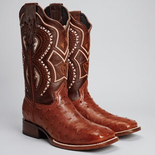 Men's Ostrich Original Exotic Square Toe Cowboy Boot
