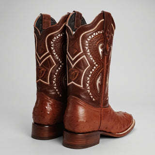 Men's Ostrich Original Exotic Square Toe Cowboy Boot