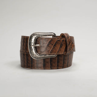 Men's Caiman Tribute Leather Metal Buckle Cowboy Belt