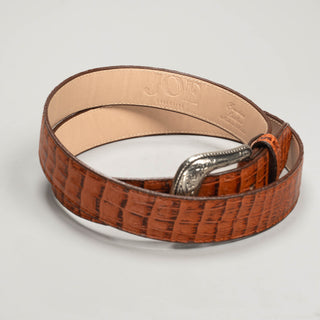 Men's Caiman Tribute Leather Metal Buckle Cowboy Belt