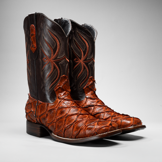 Men's Pirarucu Monster Fish Square Toe Cowboy Boots