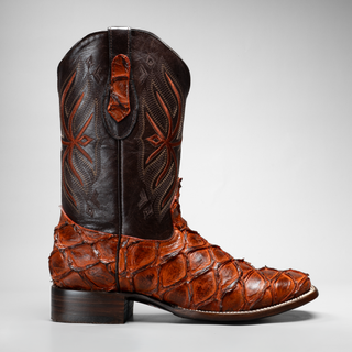 Men's Pirarucu Monster Fish Square Toe Cowboy Boots
