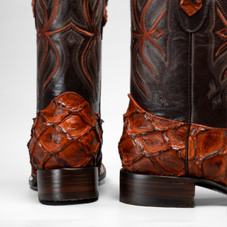 Men's Pirarucu Monster Fish Square Toe Cowboy Boots