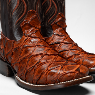Men's Pirarucu Monster Fish Square Toe Cowboy Boots