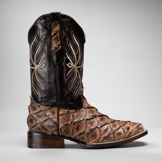 Men's Pirarucu Monster Fish Square Toe Cowboy Boots
