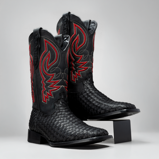 Men's Braided Square Toe Cowboy Boots
