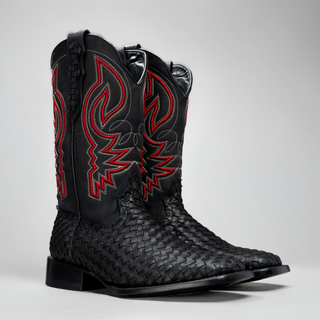 Men's Braided Square Toe Cowboy Boots