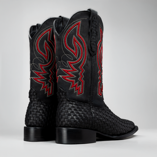 Men's Braided Square Toe Cowboy Boots