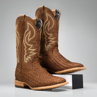 Men's Braided Square Toe Cowboy Boots