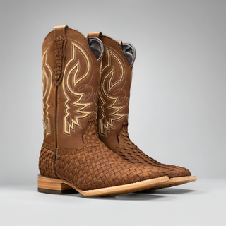 Men's Braided Square Toe Cowboy Boots