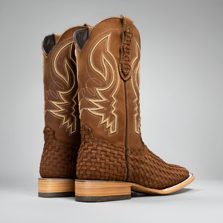 Men's Braided Square Toe Cowboy Boots