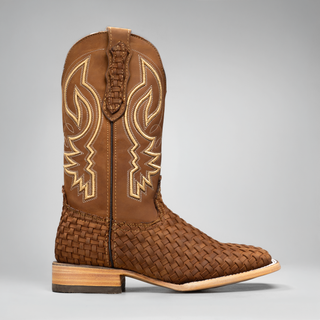 Men's Braided Square Toe Cowboy Boots