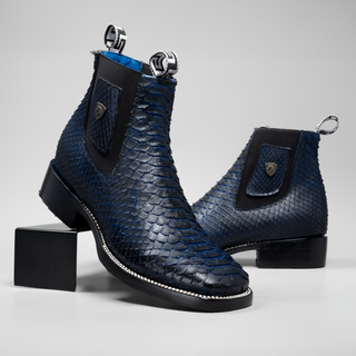 Men's Python Square Toe Ankle Boot