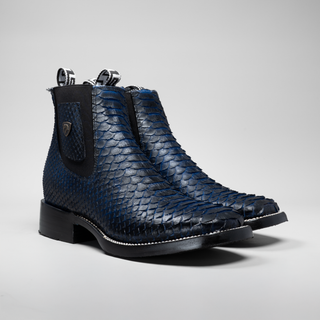 Men's Python Square Toe Ankle Boot