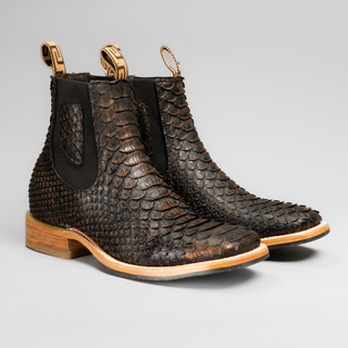 Men's Python Square Toe Ankle Boot