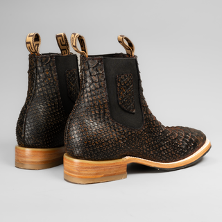 Men's Python Square Toe Ankle Boot
