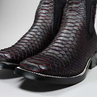 Men's Python Square Toe Ankle Boot