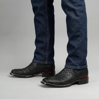 Men's Python Square Toe Ankle Boot and Belt Combo