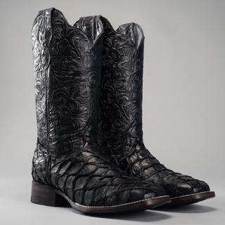 Men's Pirarucu Monster Fish Original Exotic Square Toe Cowboy Boot