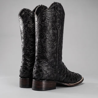 Men's Pirarucu Monster Fish Original Exotic Square Toe Cowboy Boot