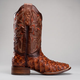 Men's Pirarucu Monster Fish Original Exotic Square Toe Cowboy Boot