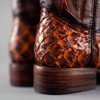 Men's Pirarucu Monster Fish Original Exotic Square Toe Cowboy Boot