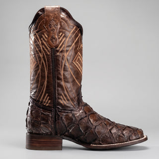 Men's Pirarucu Monster Fish Original Exotic Square Toe Cowboy Boot