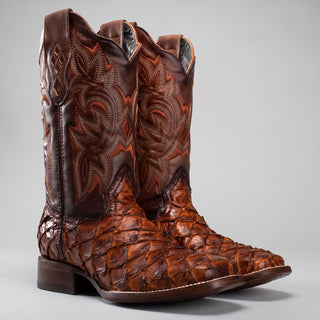 Men's Pirarucu Monster Fish Original Exotic Square Toe Cowboy Boot