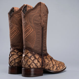 Men's Pirarucu Monster Fish Original Exotic Square Toe Cowboy Boot