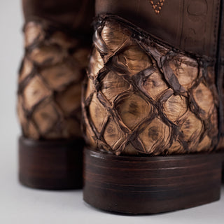 Men's Pirarucu Monster Fish Original Exotic Square Toe Cowboy Boot