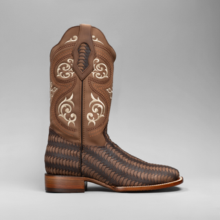 Men's Braided Square Toe Cowboy Boots