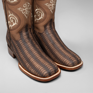 Men's Braided Square Toe Cowboy Boots