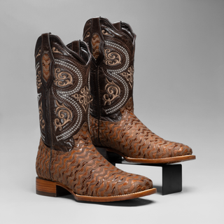 Men's Braided Square Toe Cowboy Boots
