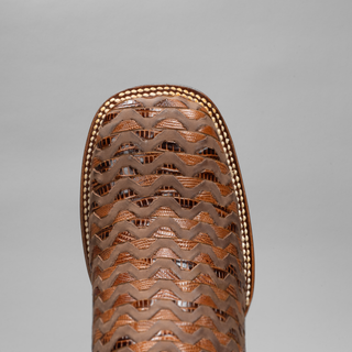 Men's Braided Square Toe Cowboy Boots and Belt Combo