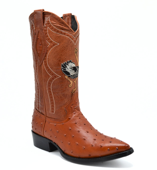 JB901 Cognac Men's Western Boots: J Toe Cowboy & Rodeo boots in Genuine Leather