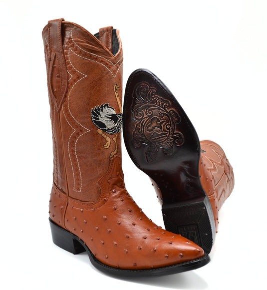 JB901 Cognac Men's Western Boots: J Toe Cowboy & Rodeo boots in Genuine Leather