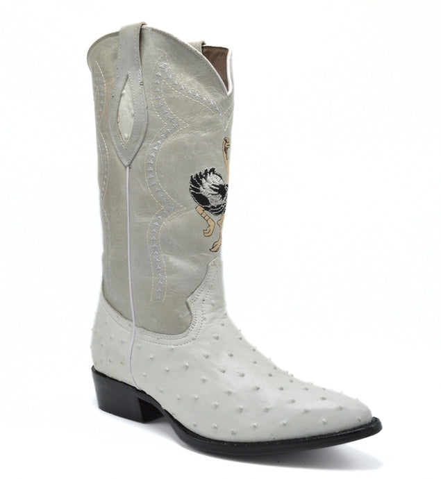 JB901 Bone Men's Western Boots: J Toe Cowboy boots in Genuine Leather