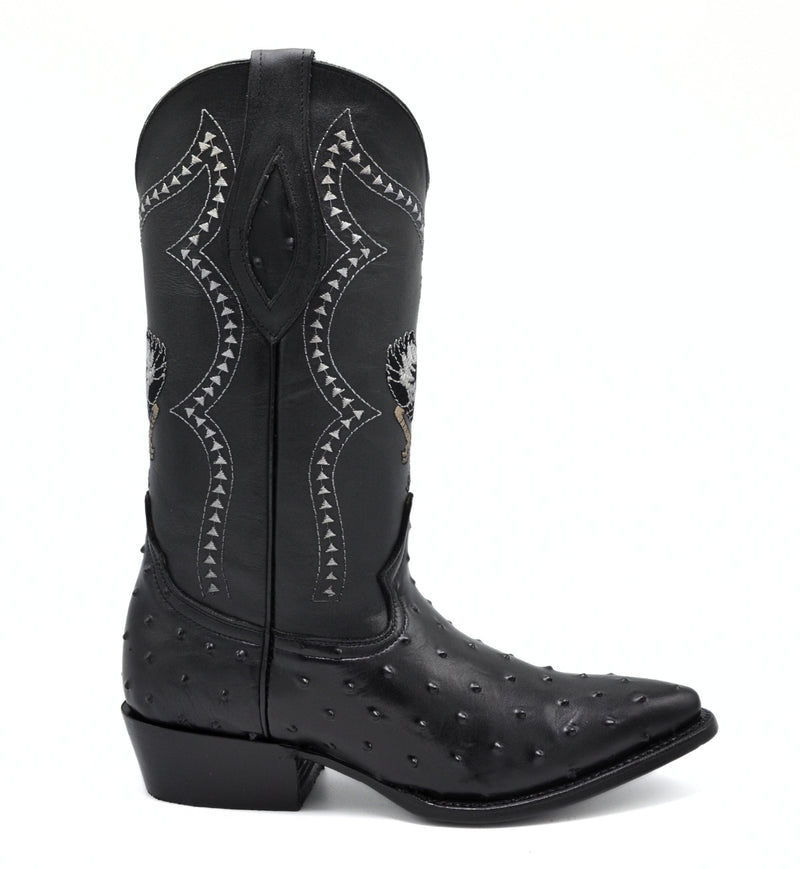 Load image into Gallery viewer, JB901 Black Men&#39;s Western Boots: J Toe Cowboy boots in Genuine Leather
