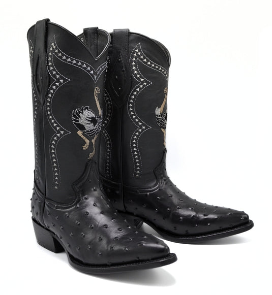 JB901 Black Men's Western Boots: J Toe Cowboy boots in Genuine Leather