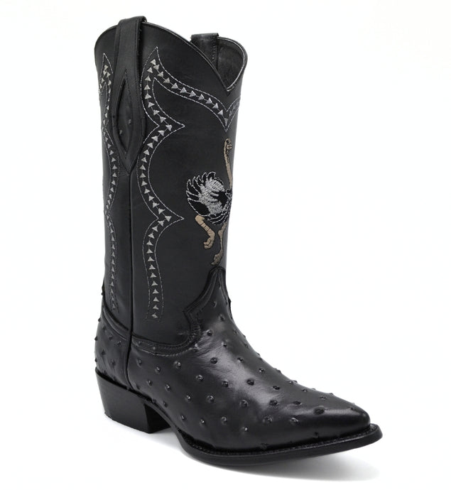 JB901 Black Men's Western Boots: J Toe Cowboy boots in Genuine Leather