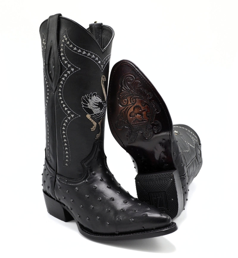 Load image into Gallery viewer, JB901 Black Men&#39;s Western Boots: J Toe Cowboy boots in Genuine Leather
