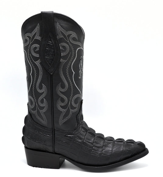 JB904 Black Men's Western Boots: J Toe Cowboy boots in Genuine Leather