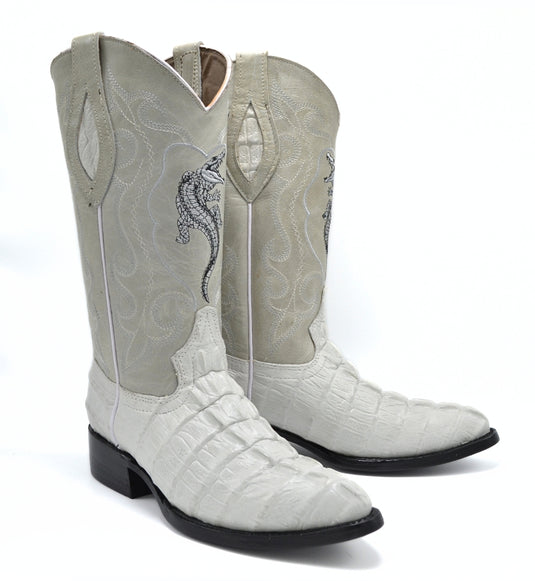 JB904 Bone Men's Western Boots: J Toe Cowboy boots in Genuine Leather