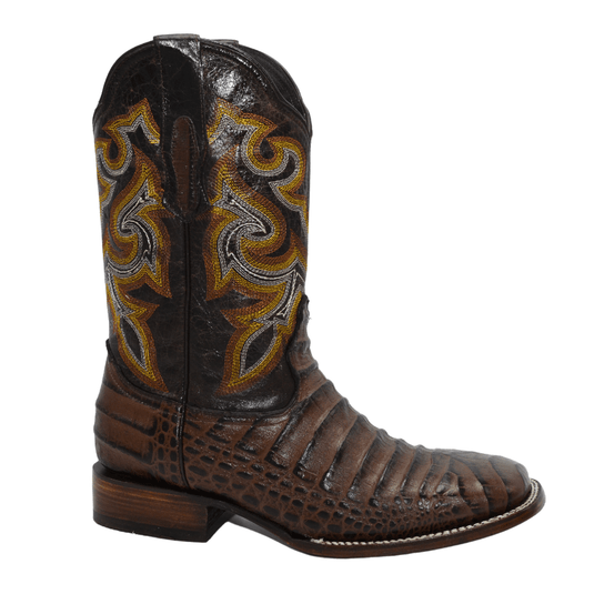 BD704 Rodeo Boot Caiman Print Leather Brown