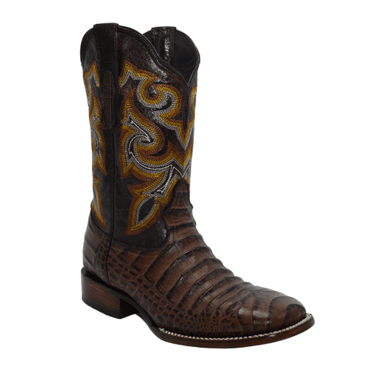 BD704 Rodeo Boot Caiman Print Leather Brown