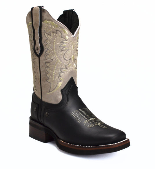 Joe Boots 512 Black Combo Men's Western Boots: Square Toe Cowboy & Rodeo Boots with Genuine Leather Belt and Phone Case
