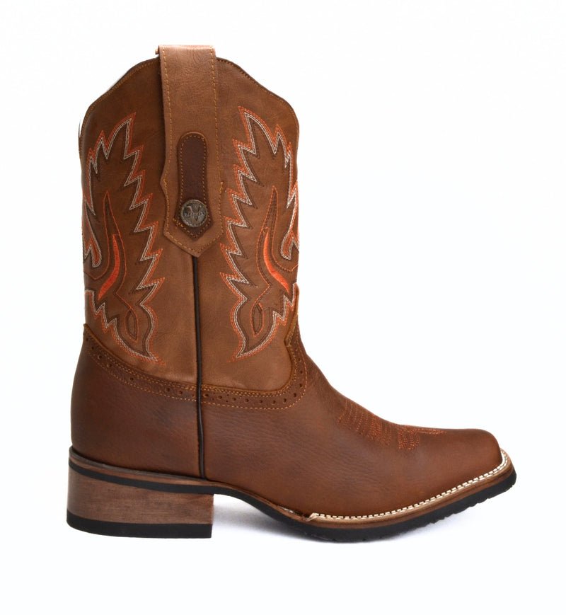 Load image into Gallery viewer, Combo VE517 Oryx Men&#39;s Western Boots: Square Toe Rodeo boots in Genuine Leather JB140 Honey Belt
