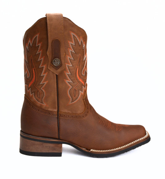 Combo VE517 Oryx Men's Western Boots: Square Toe Rodeo boots in Genuine Leather JB140 Honey Belt