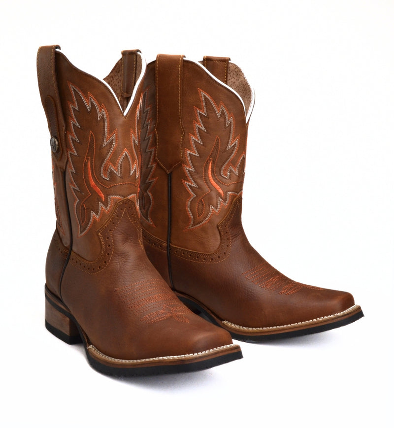 Load image into Gallery viewer, Combo VE517 Oryx Men&#39;s Western Boots: Square Toe Rodeo boots in Genuine Leather JB140 Honey Belt
