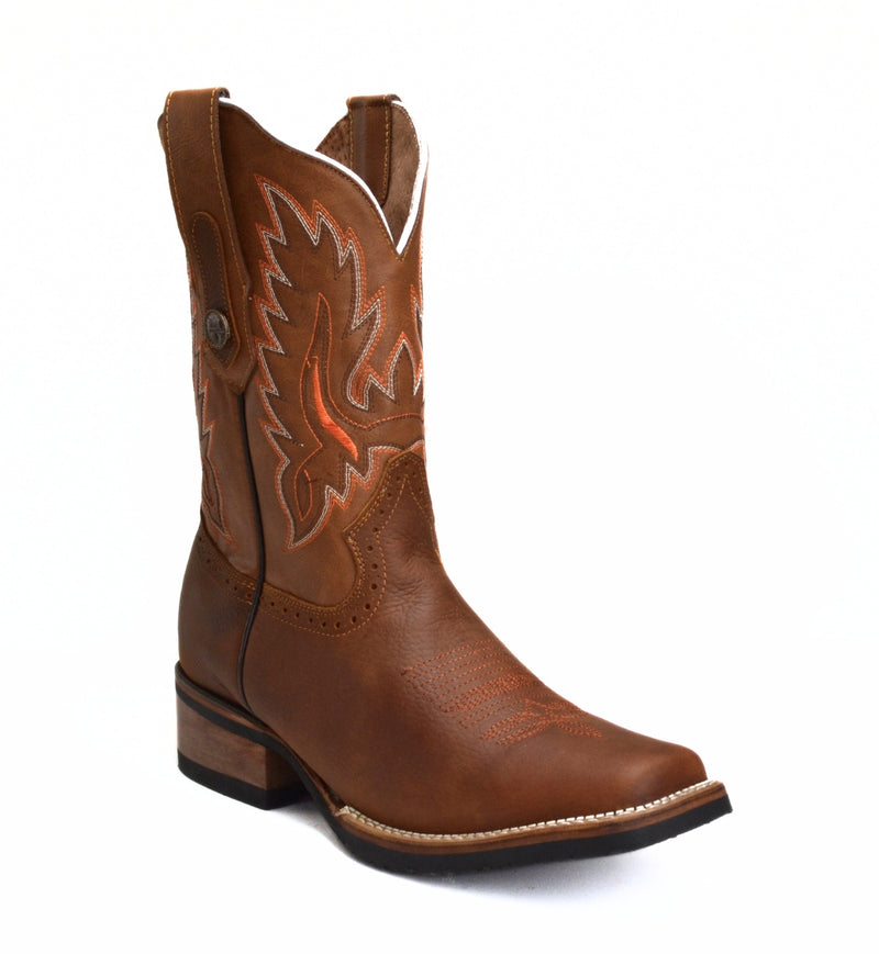 Load image into Gallery viewer, Combo VE517 Oryx Men&#39;s Western Boots: Square Toe Rodeo boots in Genuine Leather JB140 Honey Belt
